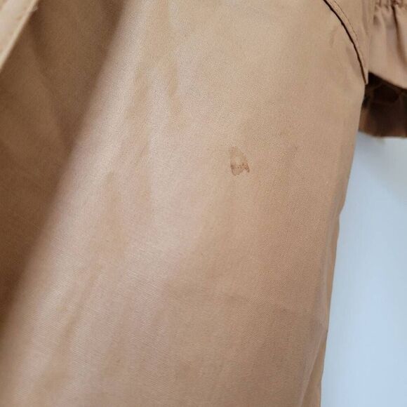 Vintage Blizzand Made in France Hooded Trench Coat Camel Tan Long Cotton Blend 7 - Picture 2 of 10